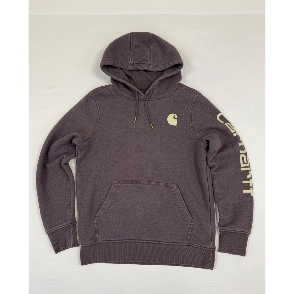 Carhartt Relaxed Fit‎ Logo Sleeve Hoodie Pullover Purple Women's Size Small